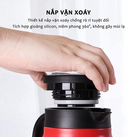 Ấm Trà, Bình Pha Trà Giữ Nhiệt Dung Tích 1000ML Chất Liệu INOX  Có Lưới Lọc Kết Hợp Tay Cầm Tròn Tiện Lợi