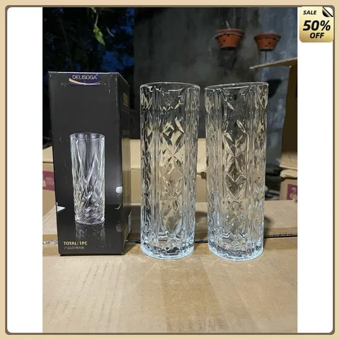 Lọ Hoa Thuỷ Tinh Dáng Trụ  20cm, Màu Trắng