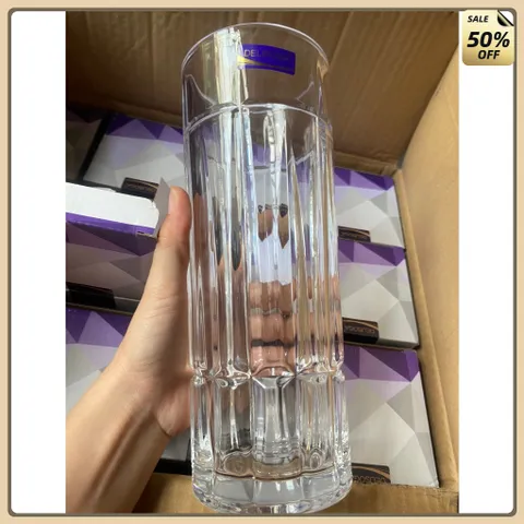Lọ Hoa Thuỷ Tinh Dáng Trụ  20cm, Màu Trắng