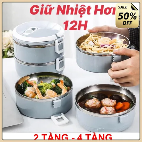 Cặp Lồng Cà Mênh 2 Tầng 4 tầng Lúa Mạch - Hộp Dựng Cơm Văn Phòng Có Nắp Khít