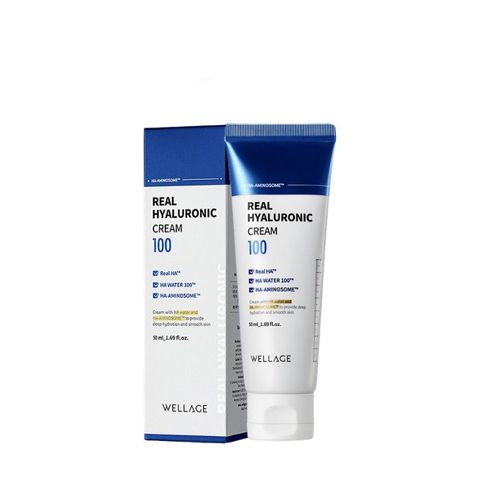 (Nhập khẩu) Kem Dưỡng ẩm, Làm Dịu Da Wellage Real HYALURONIC 100
