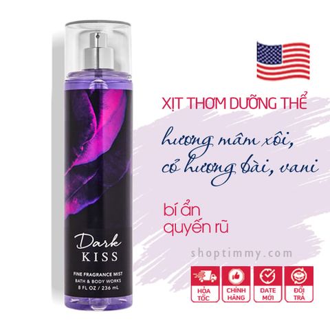 (Auth 100%) Xịt thơm toàn thân Dark Kiss body mist - Bath and Body