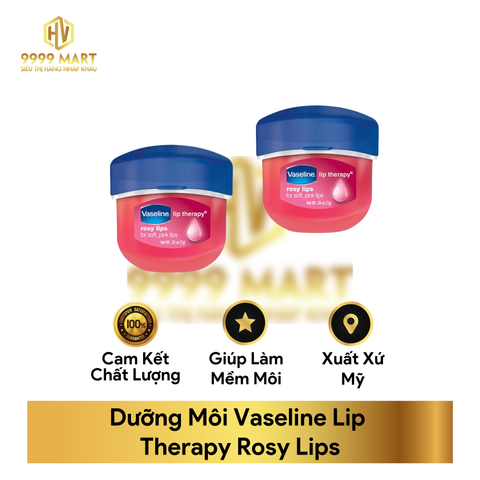 (Chính hãng) Sáp Dưỡng Môi Vaseline Lip Therapy Rosy Lips 7g Giúp Mềm