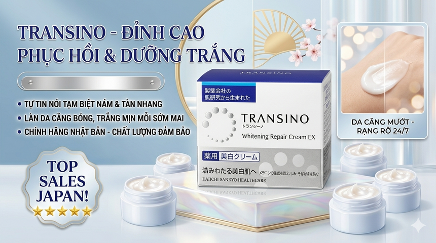 Kem Dưỡng Transino Nhật Bản 35g – Dưỡng Sáng Da, Đều Màu, Mềm Mịn Mỗi Ngày