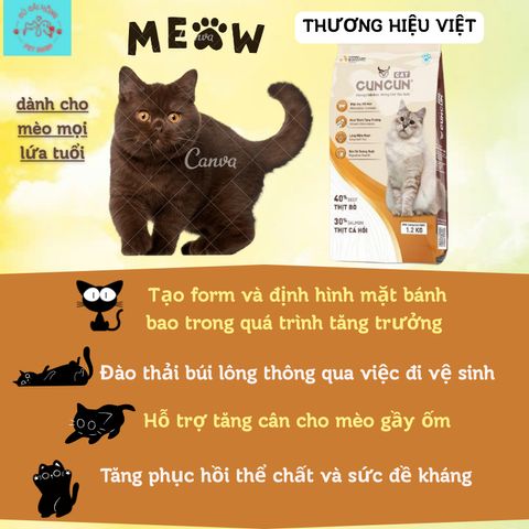 [DÙNG THỬ CHÓ MÈO] Hạt Cho Chó Cuncun - Thức Ăn Cho Chó Lớn - Hạt Cho Chó Trưởng Thành Túi 1.5Kg