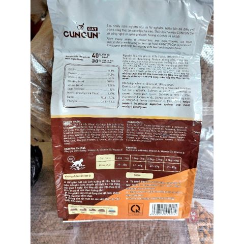 Hạt Cho Mèo Cuncun Cat - Hạt Mèo Không Độn Ngũ Cốc - Thức Ăn Cho Mèo Kén Ăn Túi 1.2kg