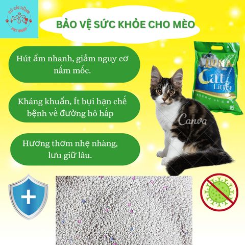 Cát vệ sinh cho mèo Luna Cat Litter Túi 9L Siêu khử mùi Vón cục nhanh Hương thơm nhẹ nhàng Lưu hương lâu
