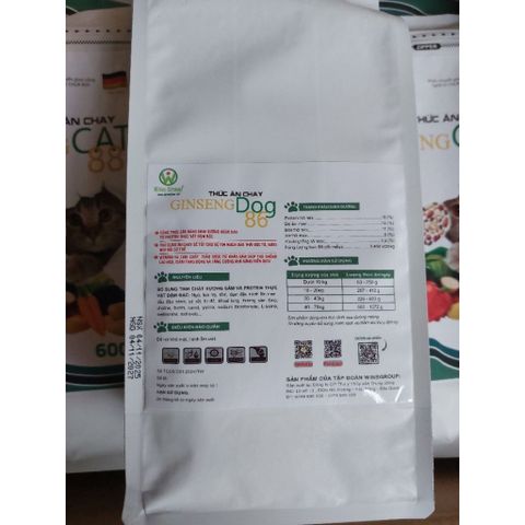 Thức Ăn Chay Cho Chó Ginseng Dog 86 túi 800g - Hạt Cho Chó WinDog Từ Rau Củ Quả - Thức Ăn Cho Chó Dinh Dưỡng Từ Thực Vật