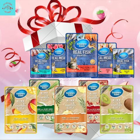 Pate Mèo Snappy Tom  - Thức Ăn Cho Mèo - Pate Tươi Cho Mèo Lớn Và Mèo Con 85G - Pate Snappy Tom Trái Cây Cho Mèo 70G