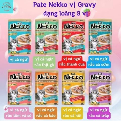 [HÀNG CÓ TEM PHỤ TIẾNG VIỆT] Pate Mèo NEKKO -Thức Ăn Cho Mèo- Pate Cho Mèo Con Kitten Gói 70g Gravy-Jelly-Mousse