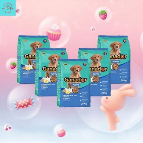 Thức Ăn Hạt Ganador Puppy Cho Chó Con Vị Trứng & Sữa Gói 400g
