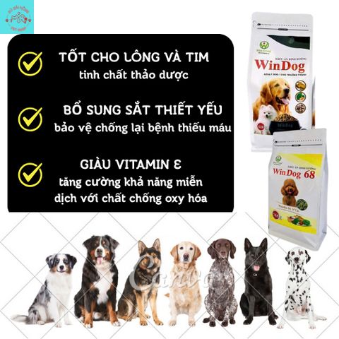 Hạt Cho Chó - Thức Ăn Dinh Dưỡng Cho Chó Trưởng Thành Windog túi 800g - Hạt Cho Chó Kén Ăn - Thức Ăn Cho Mọi Giống Chó