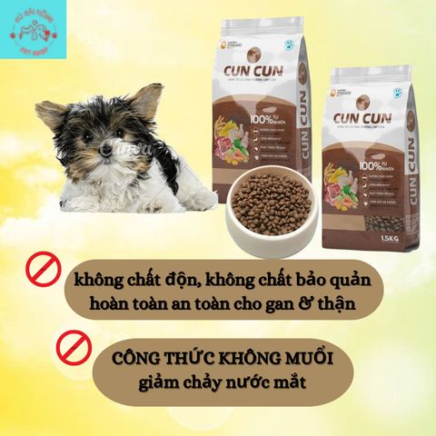 [1.5Kg] Hạt Cho Chó Cuncun PT - Thức Ăn Cho Chó lớn - Hạt Cho Chó Trưởng Thành Túi 1.5Kg