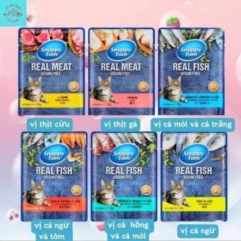 Pate Mèo Snappy Tom  - Thức Ăn Cho Mèo - Pate Tươi Cho Mèo Lớn Và Mèo Con 85G - Pate Snappy Tom Trái Cây Cho Mèo 70G