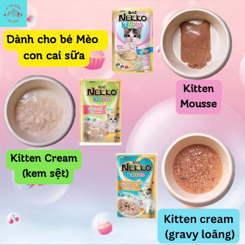 [HÀNG CÓ TEM PHỤ TIẾNG VIỆT] Pate Mèo NEKKO -Thức Ăn Cho Mèo- Pate Cho Mèo Con Kitten Gói 70g Gravy-Jelly-Mousse