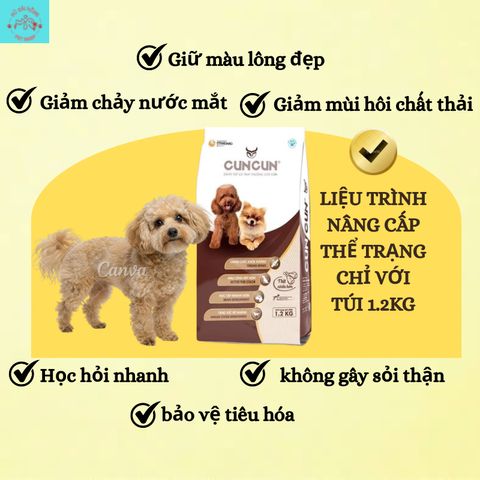 [1.5Kg] Hạt Cho Chó Cuncun PT - Thức Ăn Cho Chó lớn - Hạt Cho Chó Trưởng Thành Túi 1.5Kg