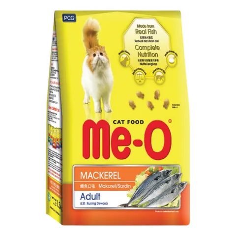 Thức Ăn Hạt Me-O Cho Mèo Trưởng Thành Túi 1.2kg 3 Vị: Cá Hồi - Cá Ngừ - Hải Sản