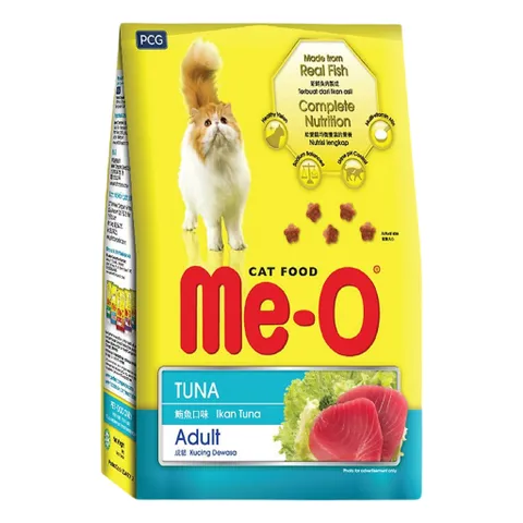 Thức Ăn Hạt Me-O Cho Mèo Trưởng Thành Túi 1.2kg 3 Vị: Cá Hồi - Cá Ngừ - Hải Sản