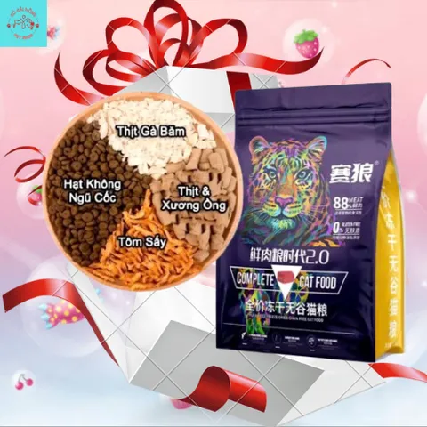 [Túi 5KG] Hạt Cho Mèo Langlike - Thức Ăn Cho Mèo Đạm 40% - Hạt Cho Mèo mix topping không trứng