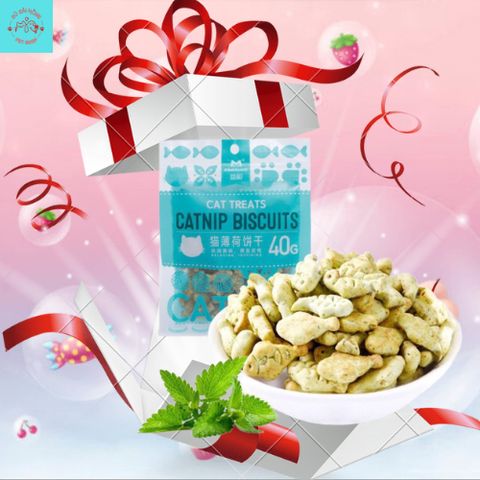 Bánh Cá Catnip Biscuits Cho Mèo - Snack Cho Mèo - Đồ Ăn Vặt Cho Mèo Gói 40G