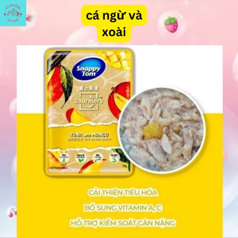 Pate Mèo Snappy Tom Trái Cây - Thức Ăn Cho Mèo Hỗn Hợp Cá Và Trái Cây Nhiều Dinh Dưỡng Gói 70G