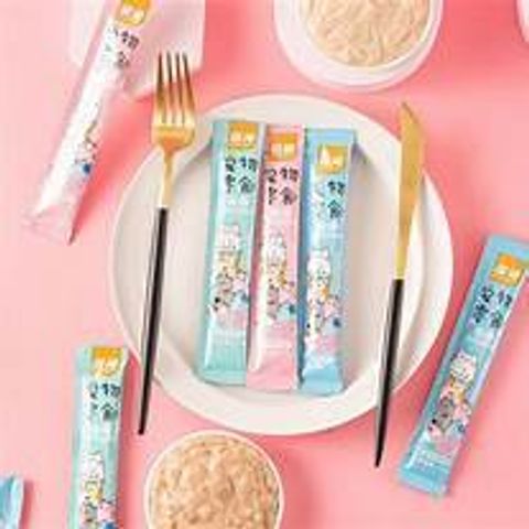 [5 Thanh] Súp Thưởng Shizuka Cho Mèo - Snack Cho Mèo 3 Vị: Cá Ngừ - Cá Tuyết - Gà Thanh 15g
