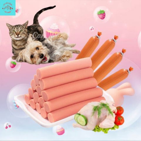 Xúc Xích Dinh Dưỡng Cho Chó Mèo - Thức Ăn Ướt Cho Chó Mèo Gói  30 thanh 15G