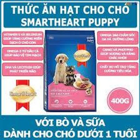 Thức Ăn Hạt Smart Heart Puppy Cho Chó Con Túi 400g