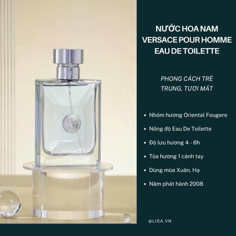 (Chính hãng) Nước Hoa Nam Versace Pour Homme EDT (Eau De Toilette)