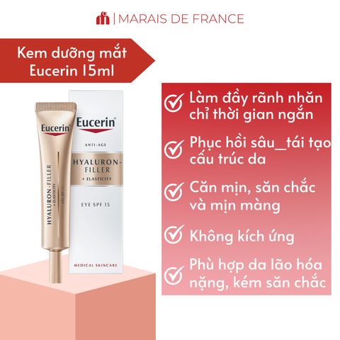 Kem Dưỡng Mắt Eucerin Hyaluron-Filler + Elasticity SPF20 15ml