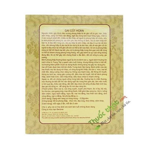 (Chính hãng) Viên uống Gai cốt hoàn hỗ trợ đau nhức xương khớp, phong 675628