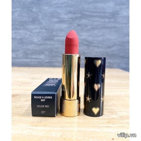(Nhập khẩu) Son Gucci Limited 25 Goldie Red Màu Đỏ Tươi Chính Hãng -