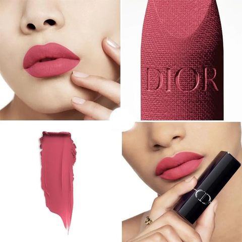 (Auth 100%) Son Lì Dior Velvet Finish 581 Virevolte Màu Hồng Đào -