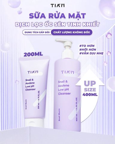 (Auth 100%) Sữa Rửa Mặt Làm Dịu Tiam Snail & Azulene Low pH Cleanser