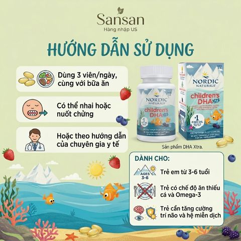 TPBVSK Nordic Children's DHA Xtra 880mg, dạng lỏng/ viên nang mềm 90 viên - Nội địa Mỹ