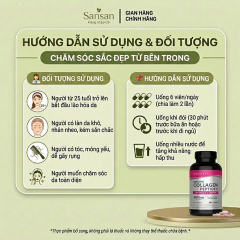 TPBVSK NeoCell Collagen + Vitamin C & Biotin 6000mg (360 Viên) – Đẹp Da, Chắc Tóc, Khỏe Móng