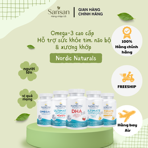 TPBVSK Dầu Cá Omega 3 Nordic Naturals Ultimate Omega, DHA xtra hương quả mọng - Nội địa Mỹ