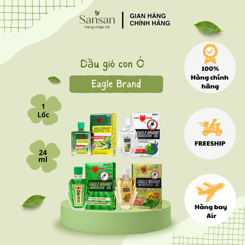 Dầu Gió Xanh Eagle Brand Chính Hãng - Sản Phẩm Medicated Oil Nổi Tiếng Từ Singapore, Hỗ Trợ Giảm Đau, Giảm Ngứa
