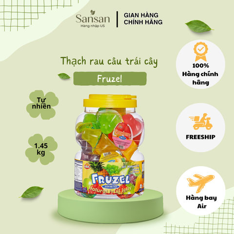 Thạch Rau Câu Fruzel 1.45kg - Thạch Gel Hương Trái Cây Tự Nhiên Ngon Miệng, Không Cholesterol, Thực Phẩm Vị Ngọt Cho Mọi Lứa Tuổi