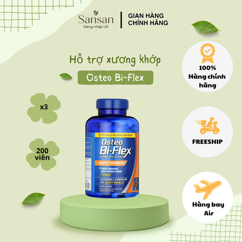 Osteo Bi-Flex Triple Strength Glucosamine 200 Viên - Bổ Sung Dinh Dưỡng Cho Sức Khỏe Xương Khớp, Hỗ Trợ Đau Nhức Và Thoái Hóa Khớp