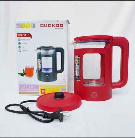 Ấm Siêu Tốc GUGKDD 2.5L Thủy Tinh Cường Lực Trong Suốt, Chịu Nhiệt Cao Trên 200 Độ C