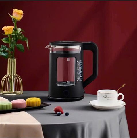 Ấm Siêu Tốc GUGKDD 2.5L Thủy Tinh Cường Lực Trong Suốt, Chịu Nhiệt Cao Trên 200 Độ C
