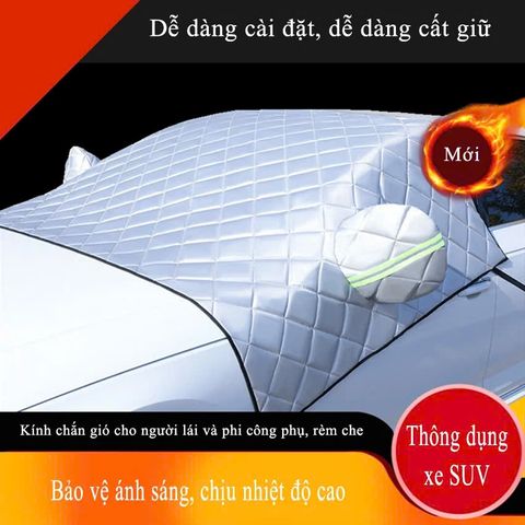 Bạt Che Nắng Kính Lái Xe Ô Tô, Tráng Nhôm Cách Nhiệt Loại Lớn 
