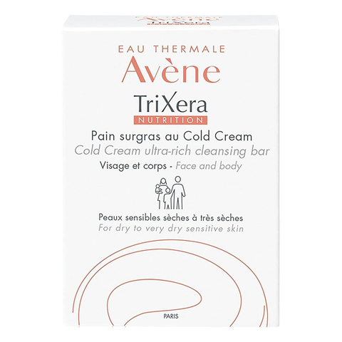 Xà Bông Tắm Rửa Mặt Avène TriXera Nutrition Cold Cream 100g cho Da Khô Nhạy Cảm