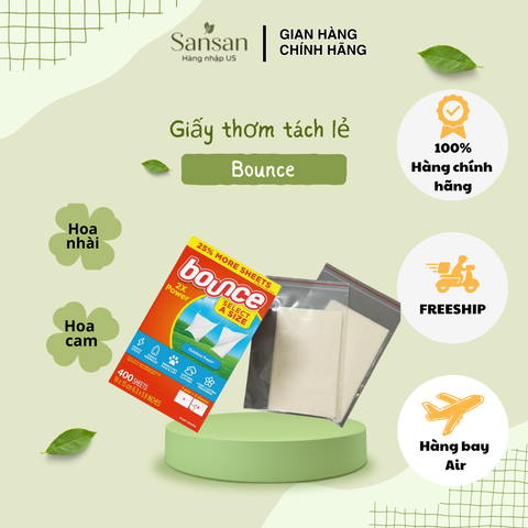 Giấy thơm quần áo Bounce Sheets Outdoor Fresh Mỹ làm mềm vải, chống ẩm mốc 240 tờ