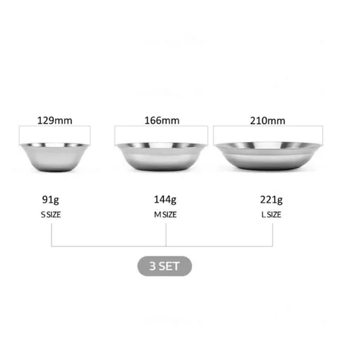 Bộ 3 Dĩa Sâu Tròn Inox Cao Cấp Cuitisan EC11-043S3