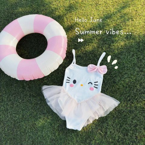 Bikini một mảnh hello kitty nơ phối voan bồng xinh xắn dễ thương đáng yêu cho bé gái mặc đi chơi đi biển đi bơi
