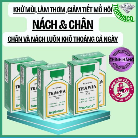 [CHE TÊN] [GIÁ TỐT] COMBO 5 HỘP & 10 HỘP TRAPHA khử mùi hôi chân & nách hiệu quả