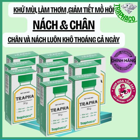 [CHE TÊN] [GIÁ TỐT] COMBO 5 HỘP & 10 HỘP TRAPHA khử mùi hôi chân & nách hiệu quả
