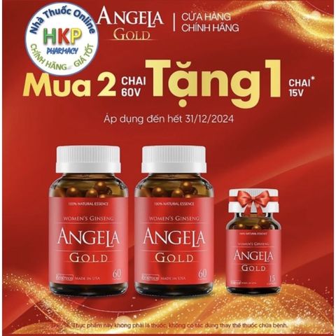 Combo 2 hộp 60 viên Angela gold hỗ trợ sức khỏe và tăng cường sinh lý nữ tặng 1 hộp 15 viên, không chứa mầm đậu nành 718468